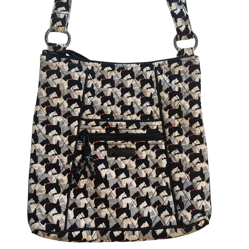 Vera Bradley Scottie Dog Hipster Bag Quilted Black White Shoulder Purse Terrier